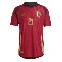 Maglia Calcio Belgio Timothy Castagne #21 Prima Divisa Europei 2024 Manica Corta